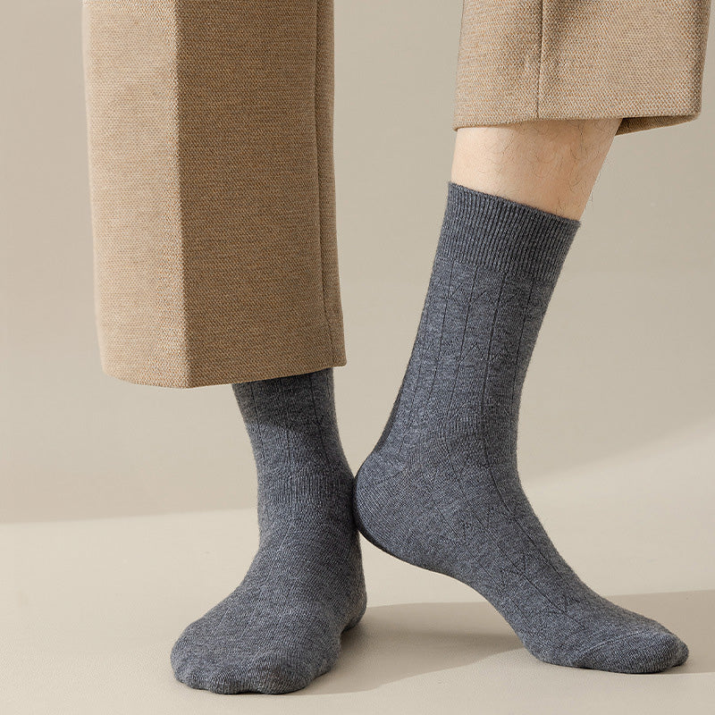 Oscar Wool-Blend Ribbed Crew Socks | Solid Crew Length Socks - Image 7