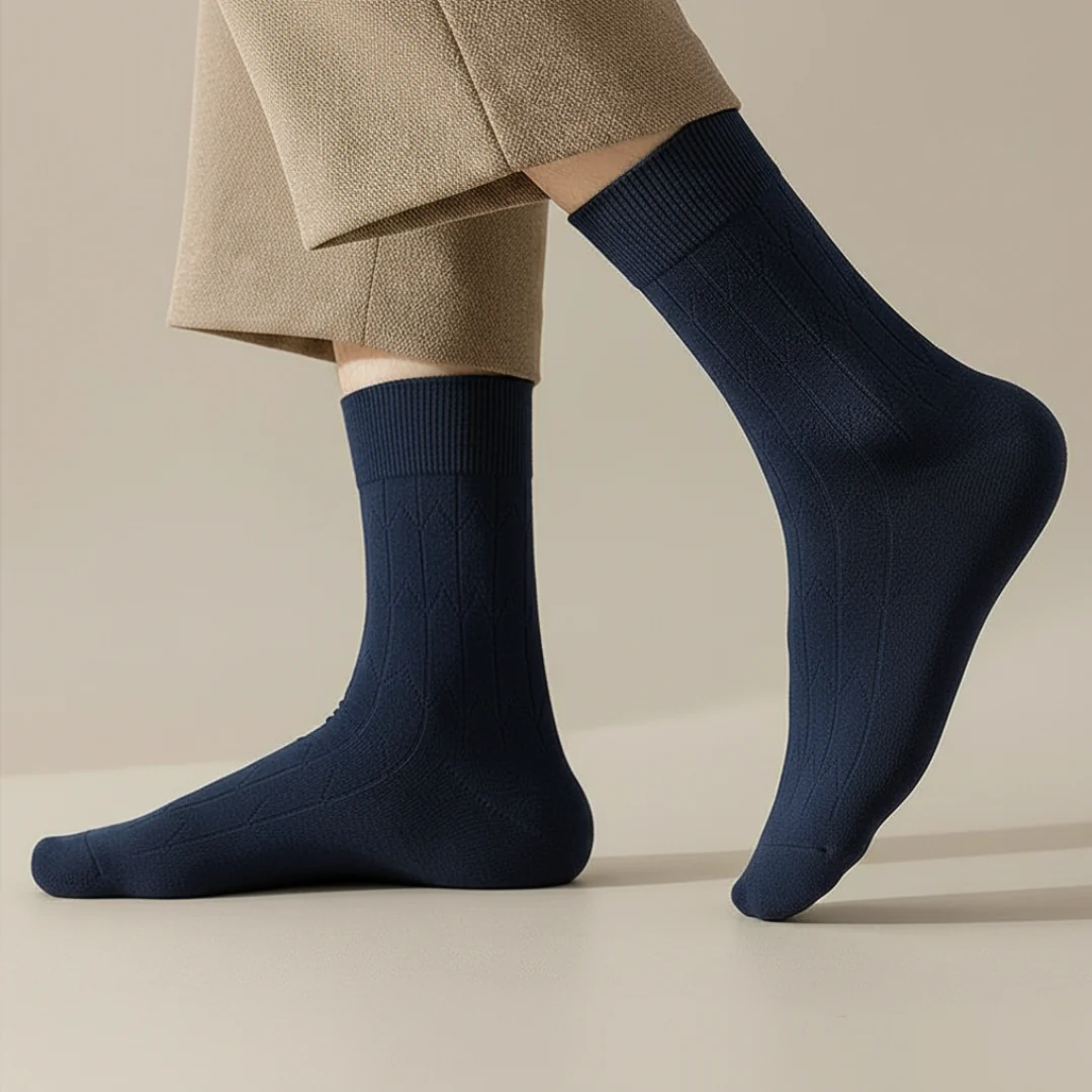 Oscar Wool-Blend Ribbed Crew Socks | Solid Crew Length Socks - Image 8