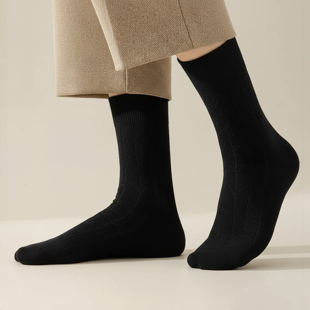 Oscar Wool-Blend Ribbed Crew Socks | Solid Crew Length Socks - Image 9