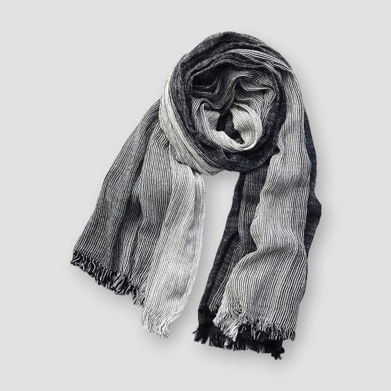 Oscar Ribbed Scarf | Colourblock Long Fringed Scarf - Image 5