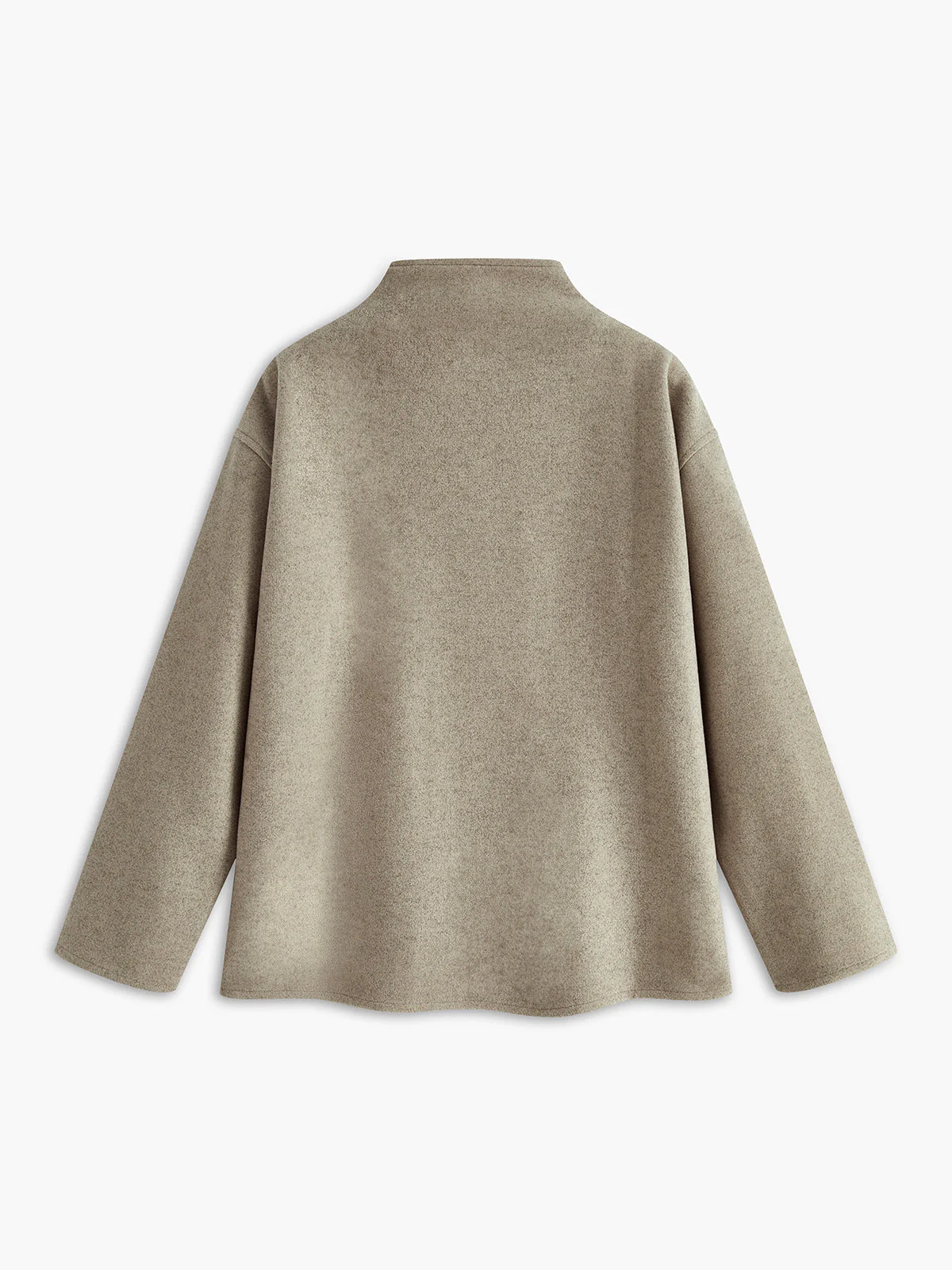 Oversized button-down jacket women - short beige jacket with modern fit - Image 12