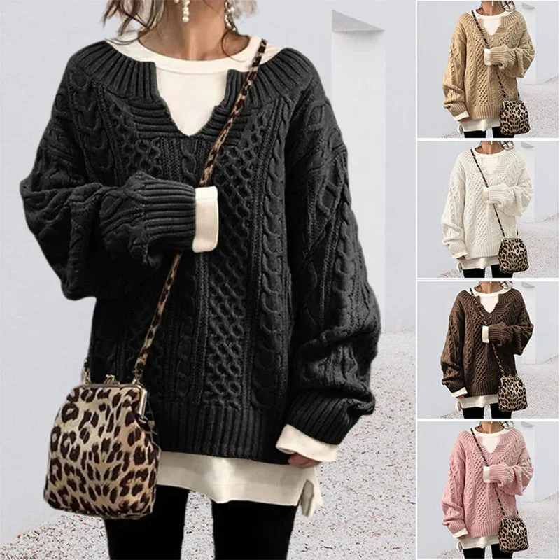 Oversized knitted sweater with unique cable pattern - Image 7