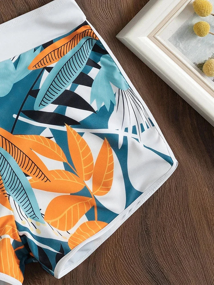 Portia | Tropical Women's Swim Shorts - Image 6