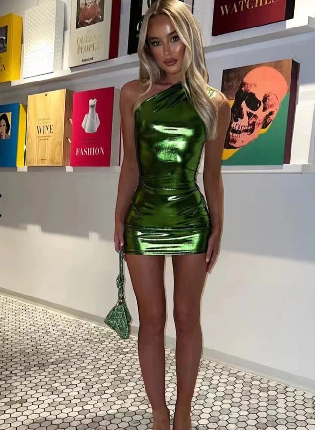 Phaedra | Metallic Mini Dress Without Sleeves - Image 3