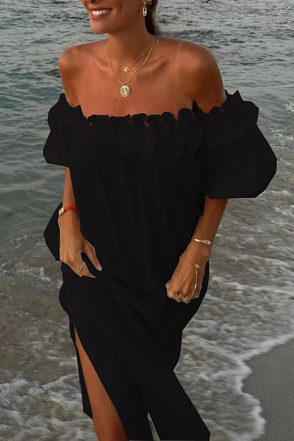 Quinlan | Comfortable Off-the-Shoulder Midi Dress - Image 3