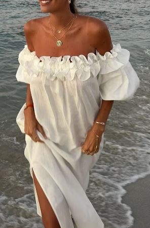Quinlan | Comfortable Off-the-Shoulder Midi Dress - Image 4