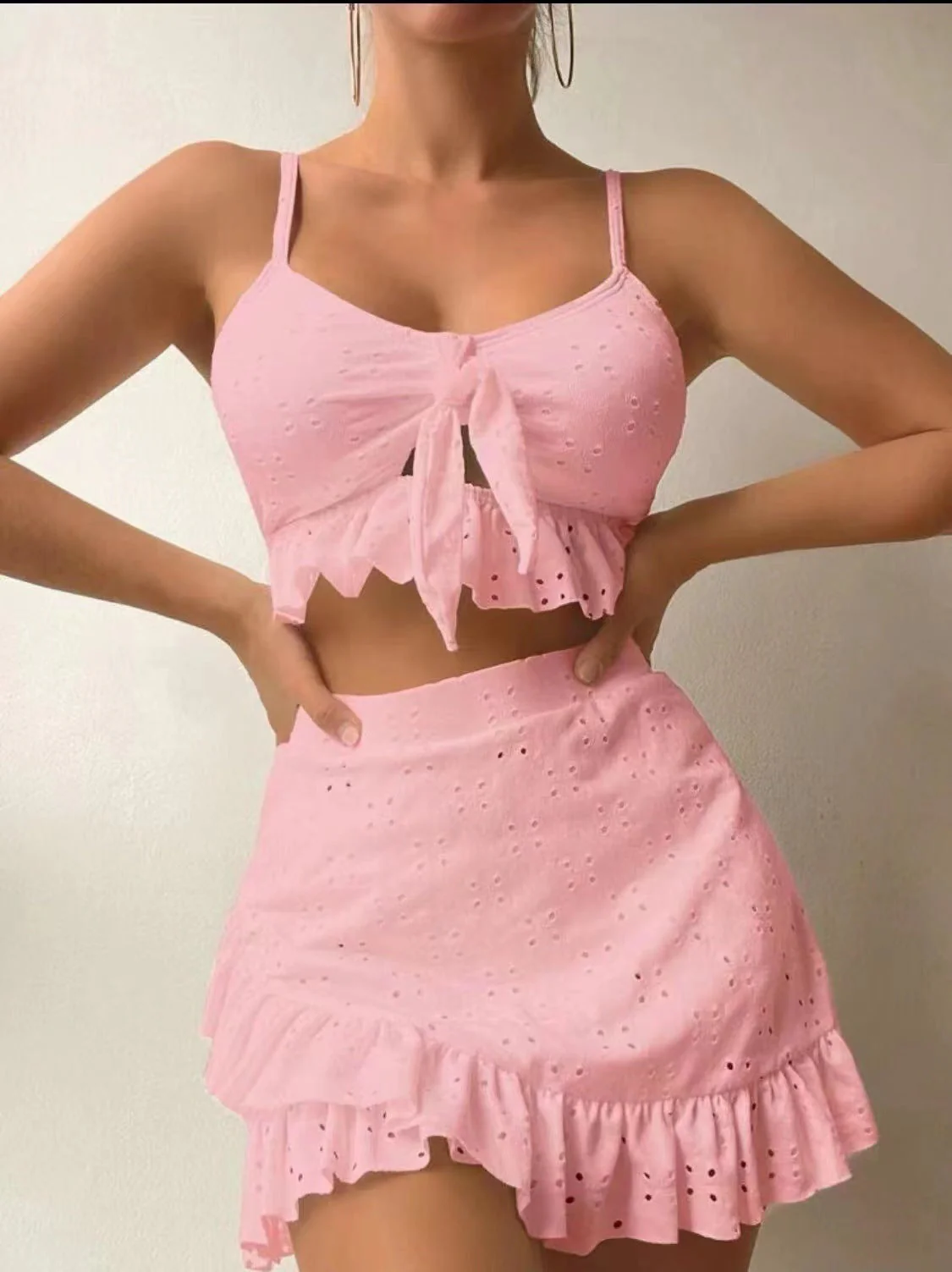 Regine - Stylish 3-piece Swimset with Ruffles and Skirt for Women - Image 3