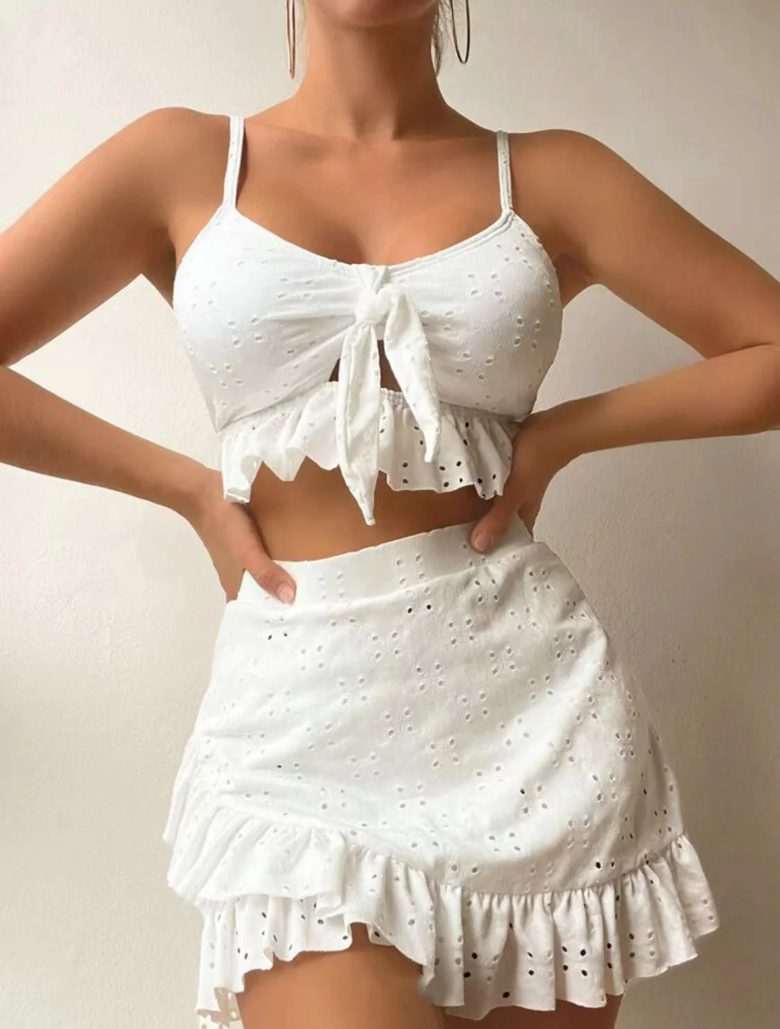 Regine - Stylish 3-piece Swimset with Ruffles and Skirt for Women - Image 4