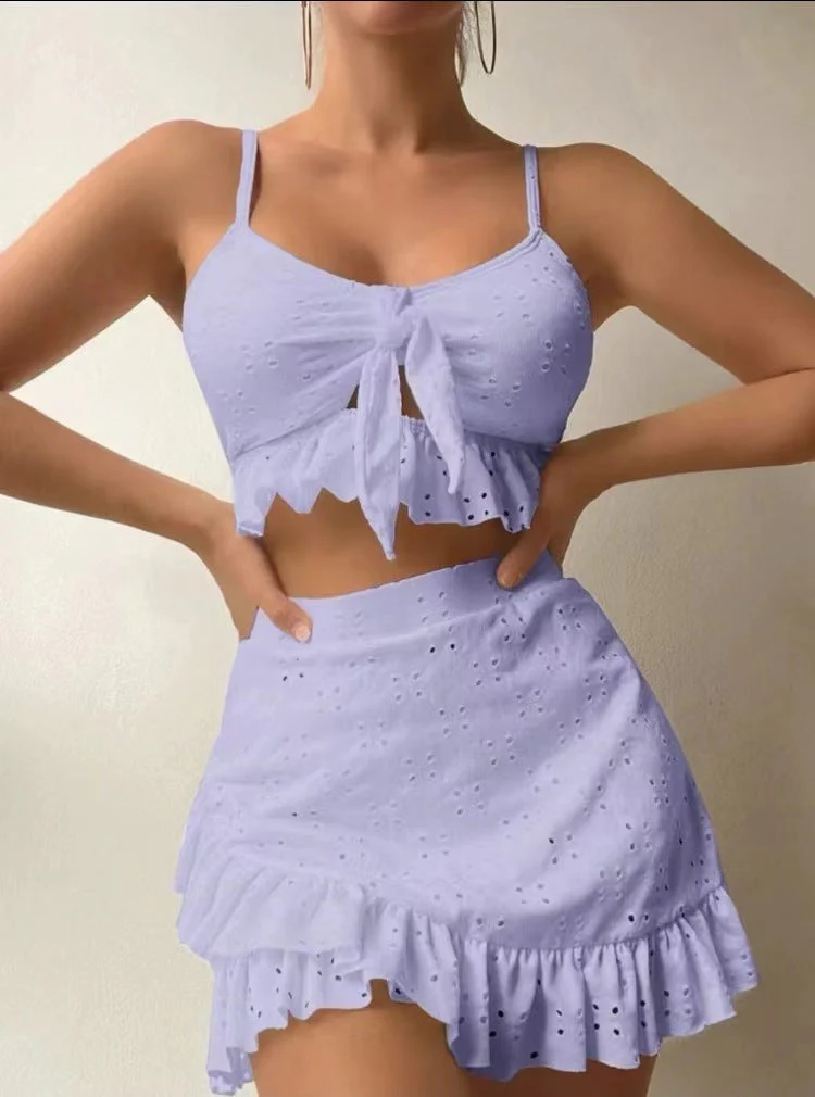 Regine - Stylish 3-piece Swimset with Ruffles and Skirt for Women - Image 5