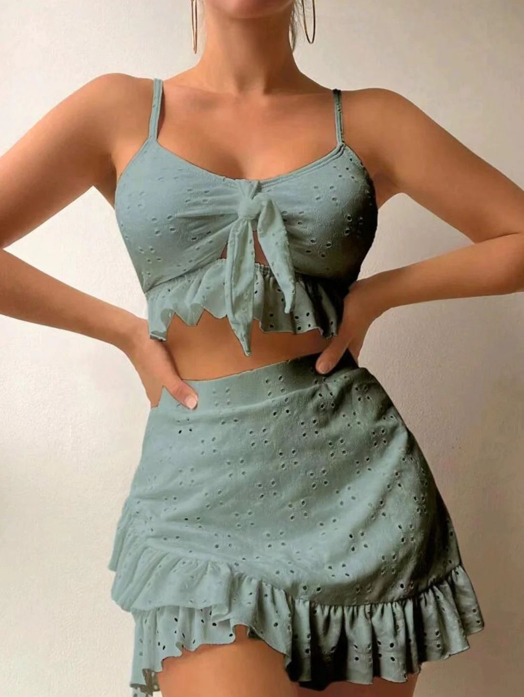 Regine - Stylish 3-piece Swimset with Ruffles and Skirt for Women - Image 6