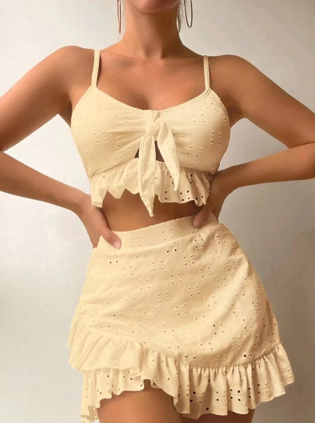 Regine - Stylish 3-piece Swimset with Ruffles and Skirt for Women - Image 7
