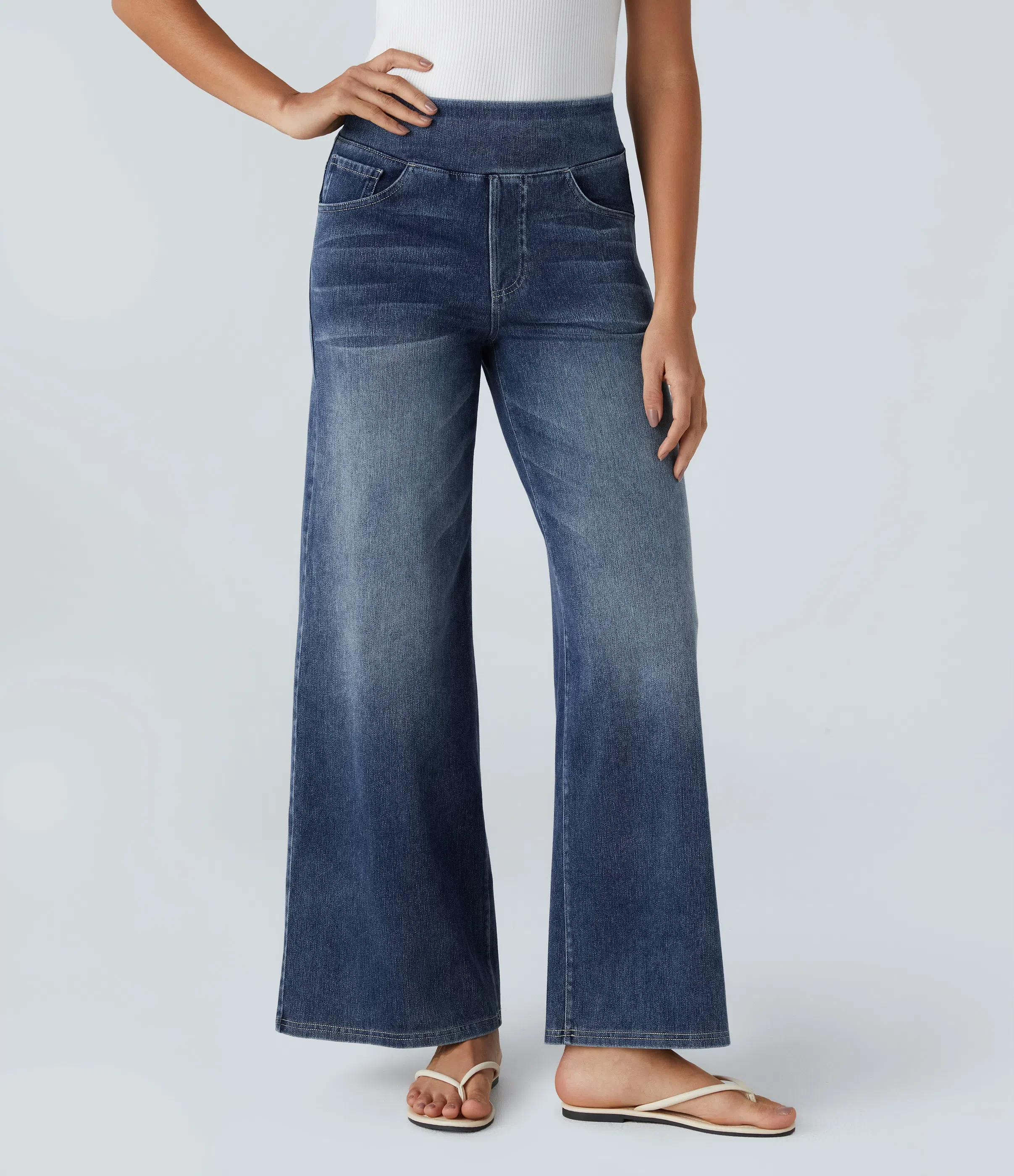 Relaxed Fit Stretch Knit Jeans - Image 13