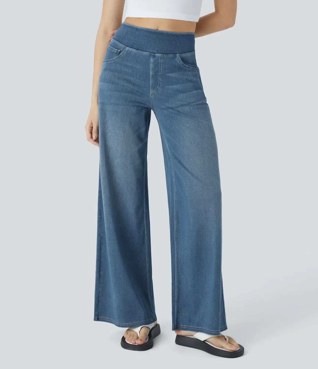 Relaxed Fit Stretch Knit Jeans - Image 14
