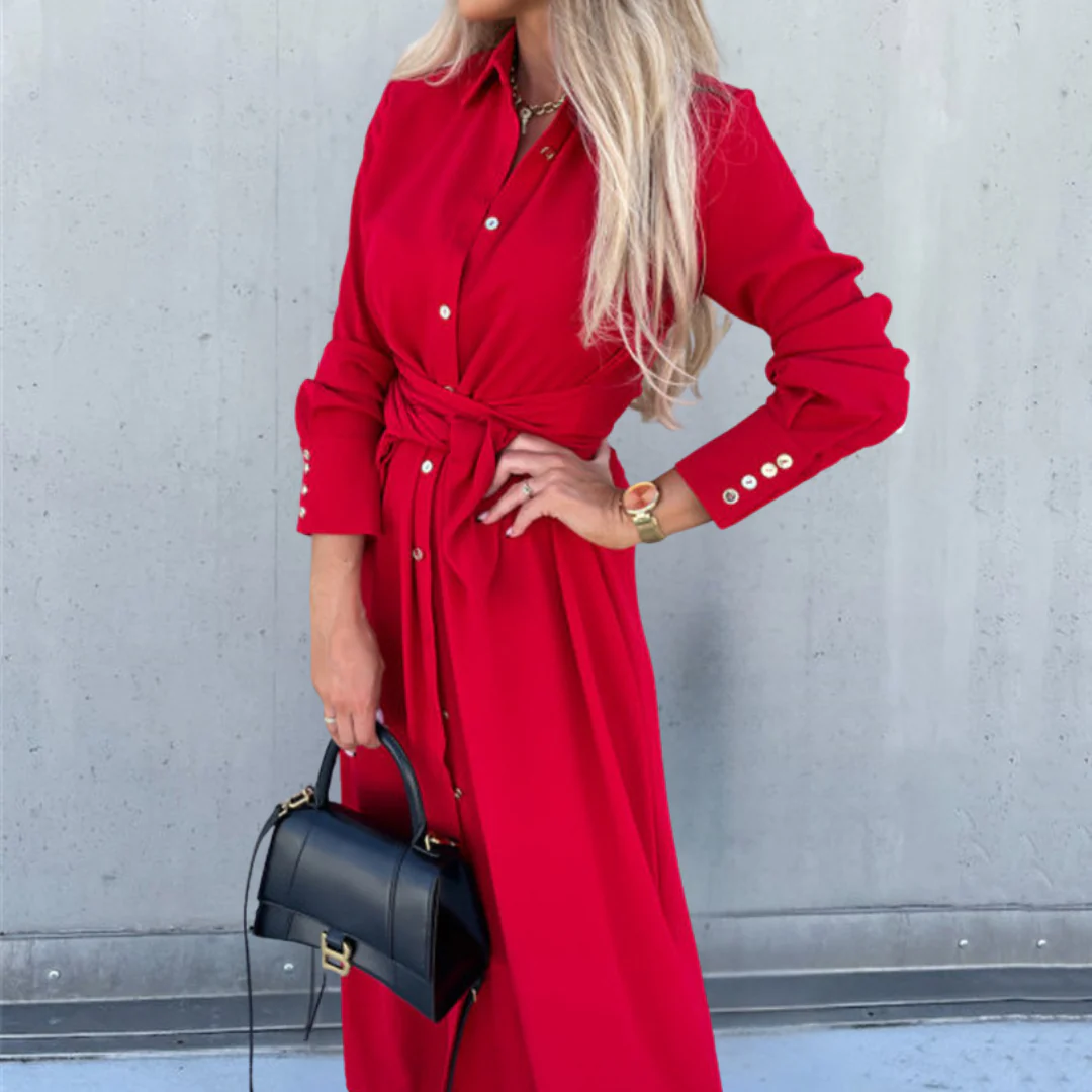 Retro Button Elastic Waist Jumpsuit For Women - Image 2