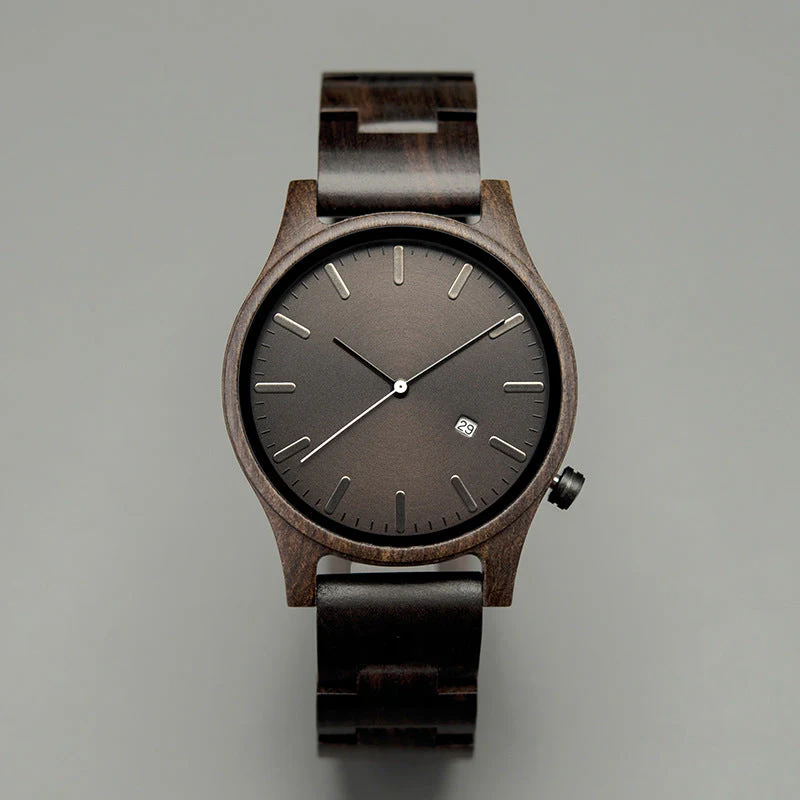 Rocco Wooden Striped Wristwatch | Dial Date Wristwatch - Image 11