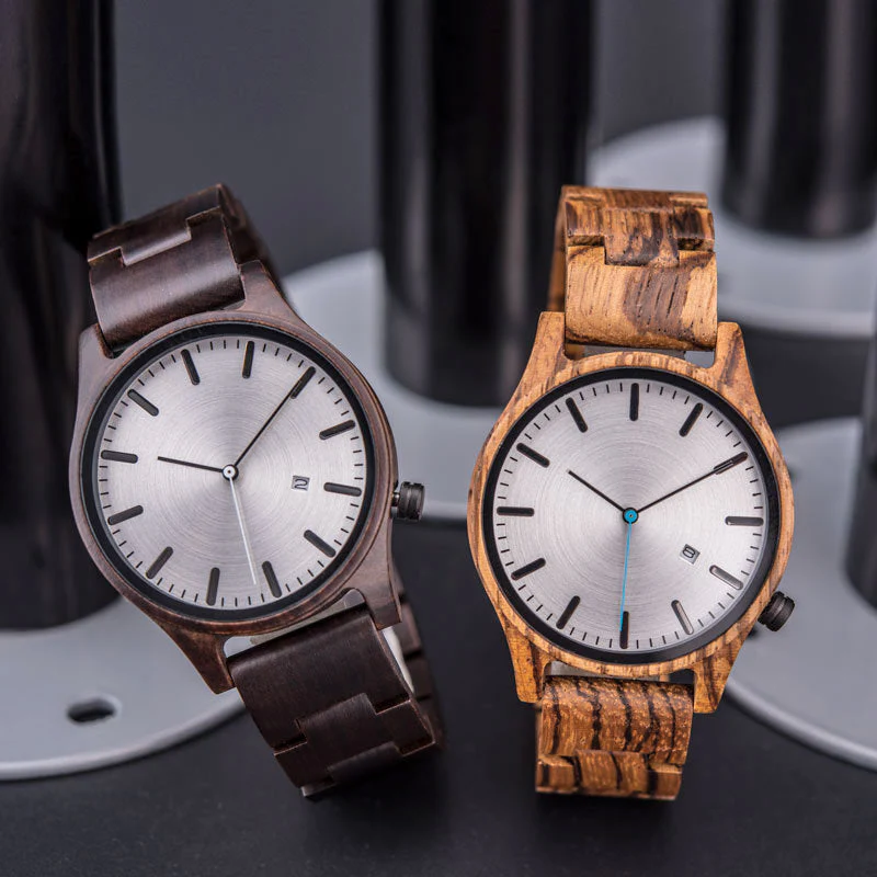 Rocco Wooden Striped Wristwatch | Dial Date Wristwatch - Image 15