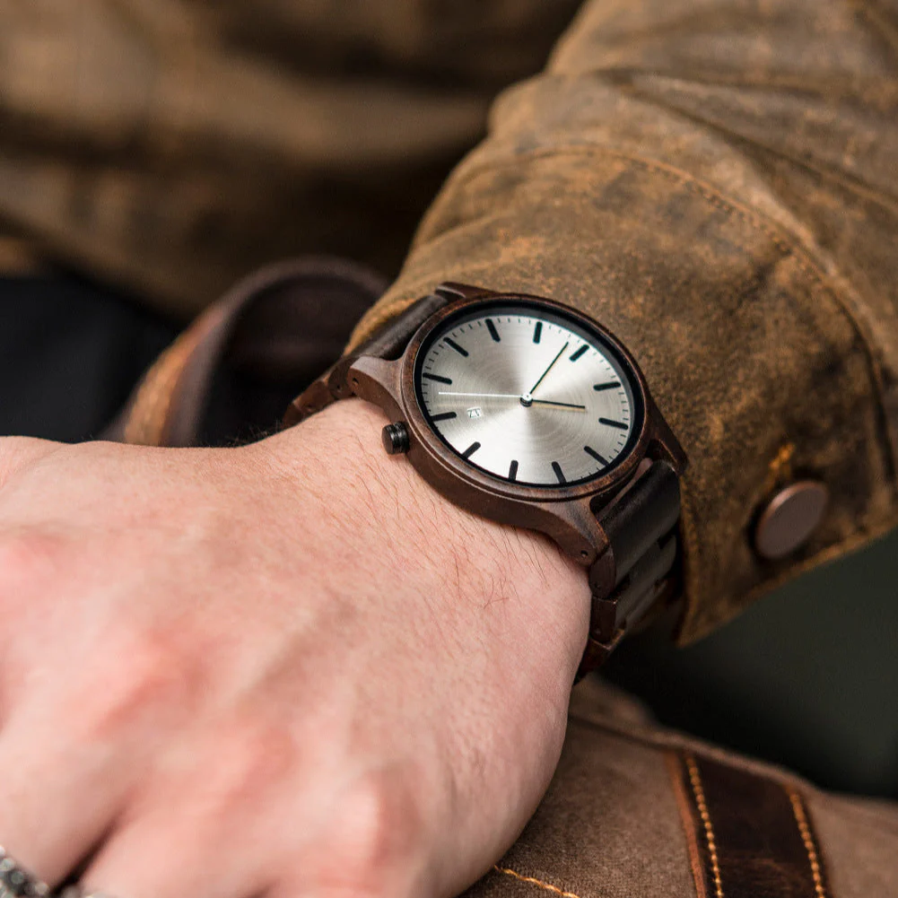 Rocco Wooden Striped Wristwatch | Dial Date Wristwatch - Image 19