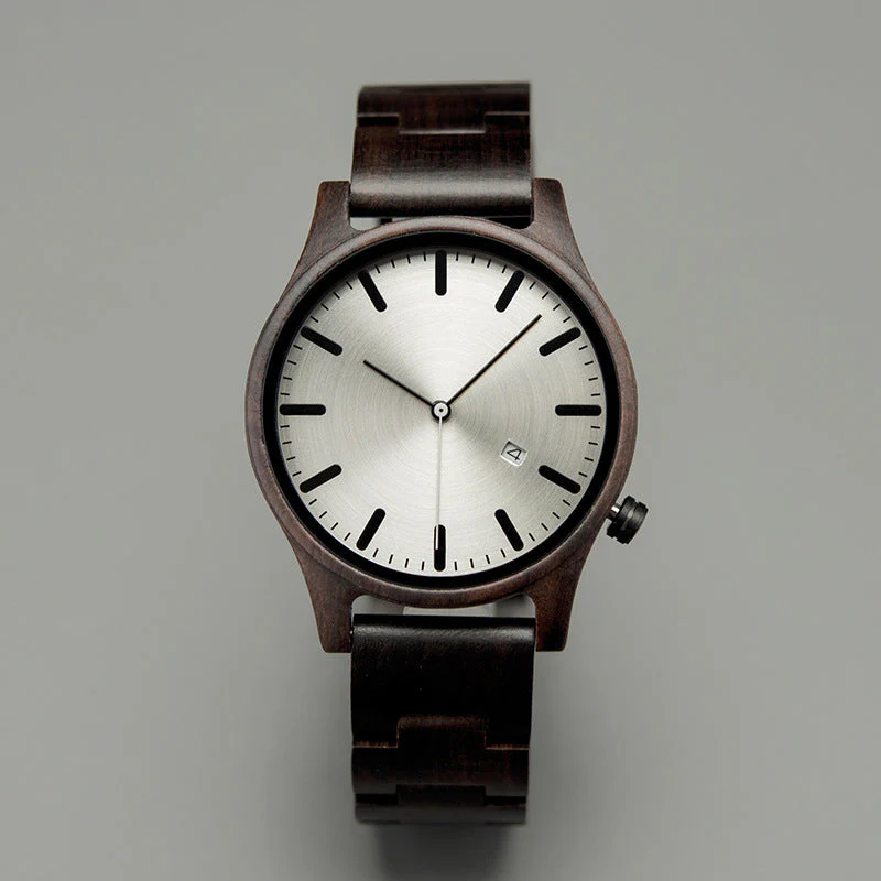 Rocco Wooden Striped Wristwatch | Dial Date Wristwatch - Image 9