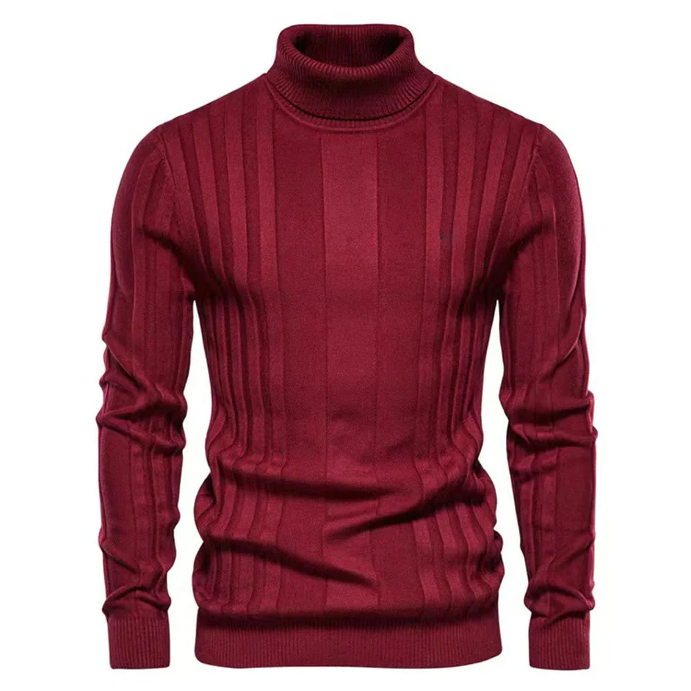 Men's Turtleneck - Slim Fit - Ribbed Knit - Long Sleeve - Comfortable Casual Look - Image 3