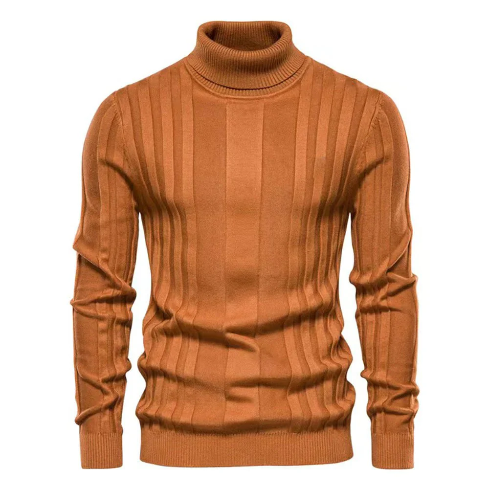 Men's Turtleneck - Slim Fit - Ribbed Knit - Long Sleeve - Comfortable Casual Look - Image 5