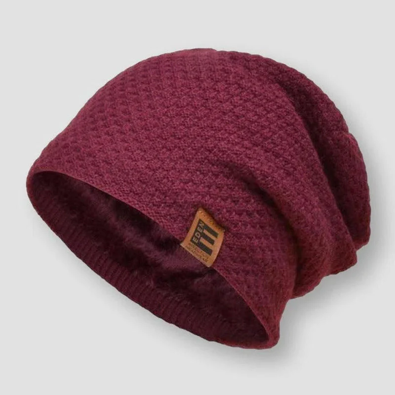 Rosa Lined Relaxed Fit Beanie Hat | Knit Pattern Beanie Hat - Image 4