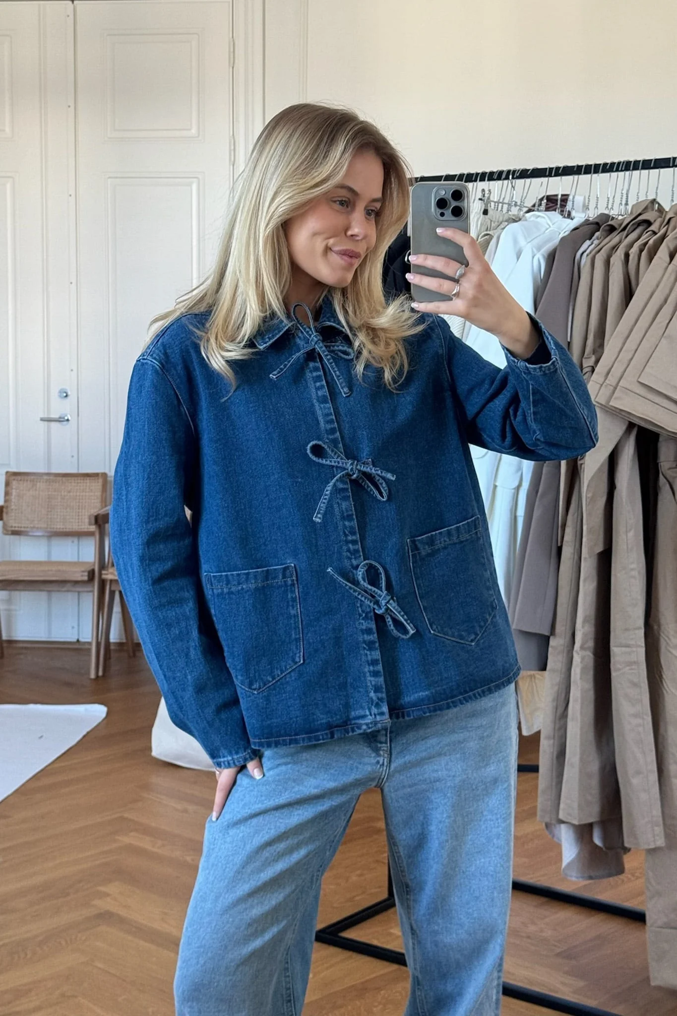 Women's Denim Jacket - Cotton Denim - Tailored Fit - Casual Transitional Jacket - Image 3