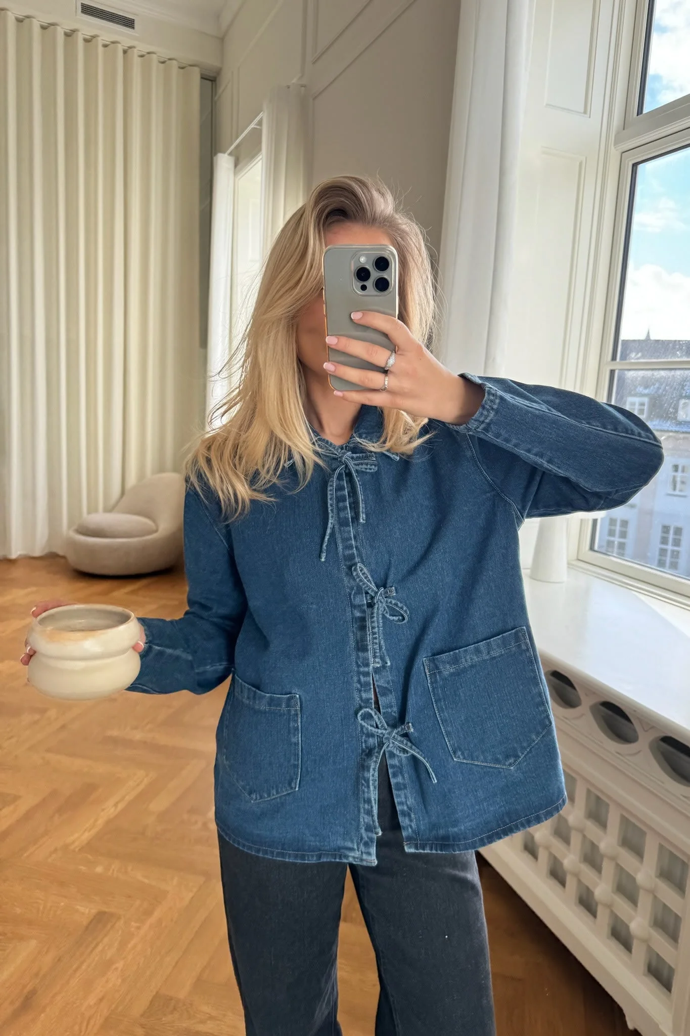 Women's Denim Jacket - Cotton Denim - Tailored Fit - Casual Transitional Jacket - Image 5
