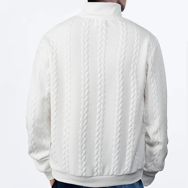 Leo Cozy Knit Sweater | Half-Zip Cable-Knit Pullover - Image 13