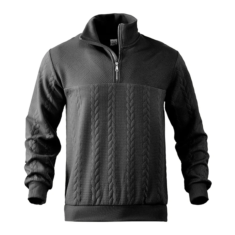 Leo Cozy Knit Sweater | Half-Zip Cable-Knit Pullover - Image 2
