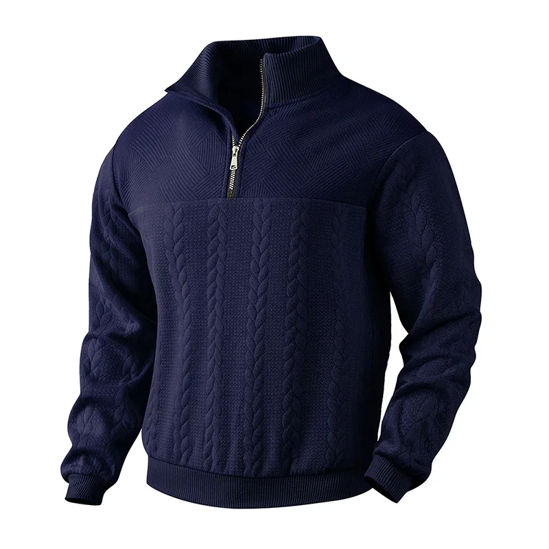 Leo Cozy Knit Sweater | Half-Zip Cable-Knit Pullover - Image 4