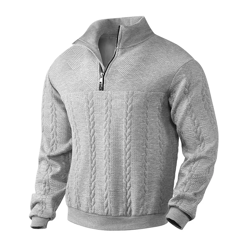 Leo Cozy Knit Sweater | Half-Zip Cable-Knit Pullover - Image 7