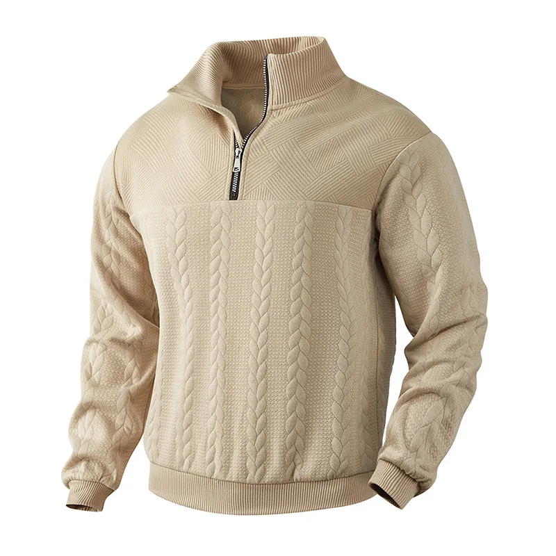 Leo Cozy Knit Sweater | Half-Zip Cable-Knit Pullover - Image 8