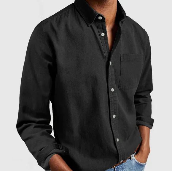 Men's Shirt - Cotton Blend - Regular Fit - Long Sleeve - Point Collar - Chest Pocket - Image 10