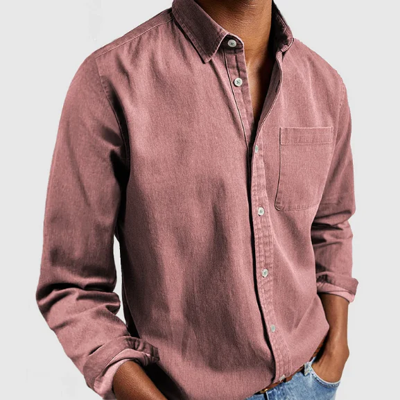 Men's Shirt - Cotton Blend - Regular Fit - Long Sleeve - Point Collar - Chest Pocket - Image 5