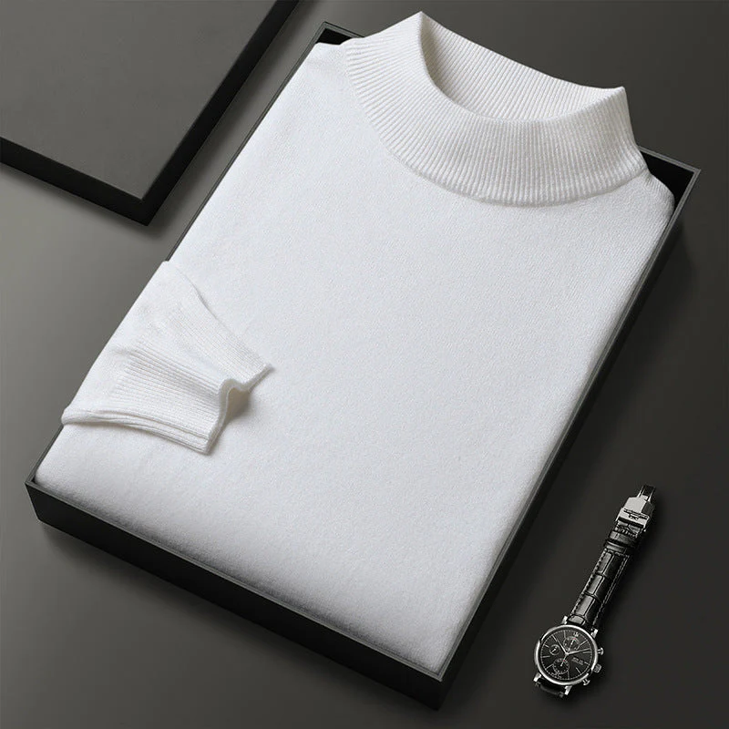 Men's Turtleneck Sweater – Knitted – Regular Fit – Ribbed Trims – Long Sleeves - Image 10