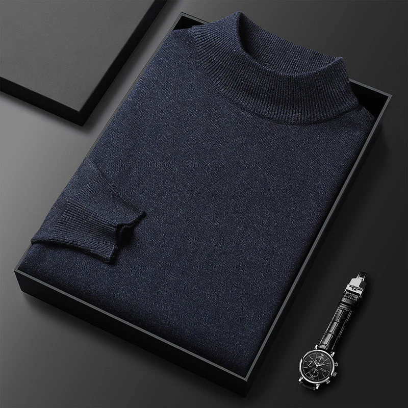Men's Turtleneck Sweater – Knitted – Regular Fit – Ribbed Trims – Long Sleeves - Image 11
