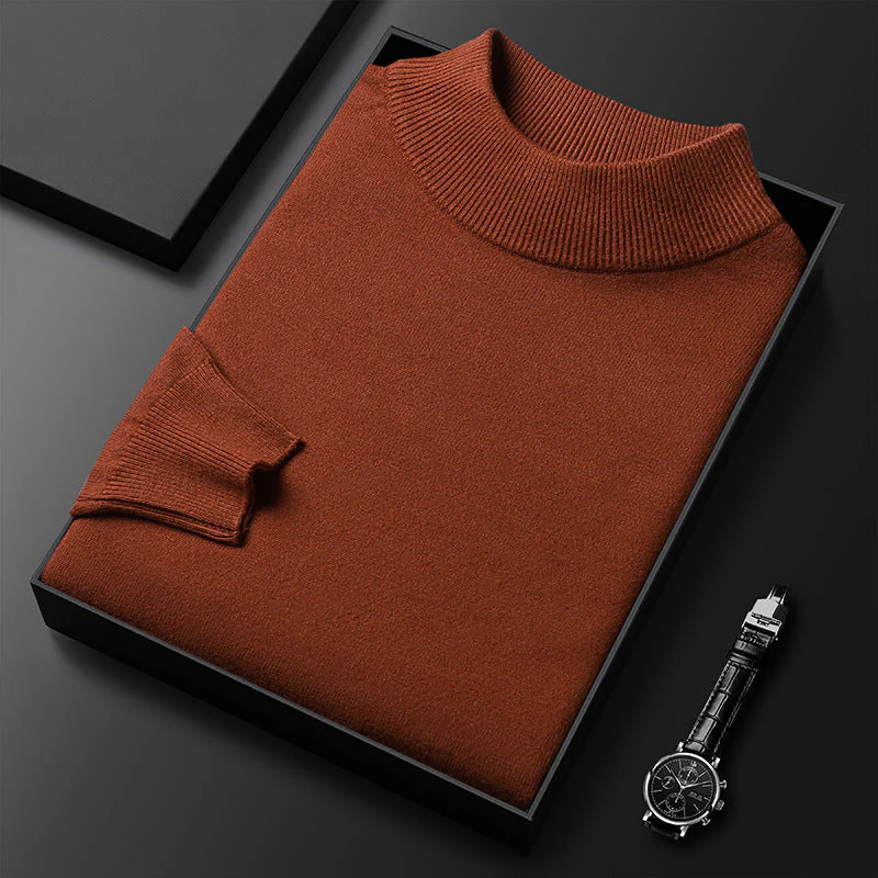 Men's Turtleneck Sweater – Knitted – Regular Fit – Ribbed Trims – Long Sleeves - Image 13