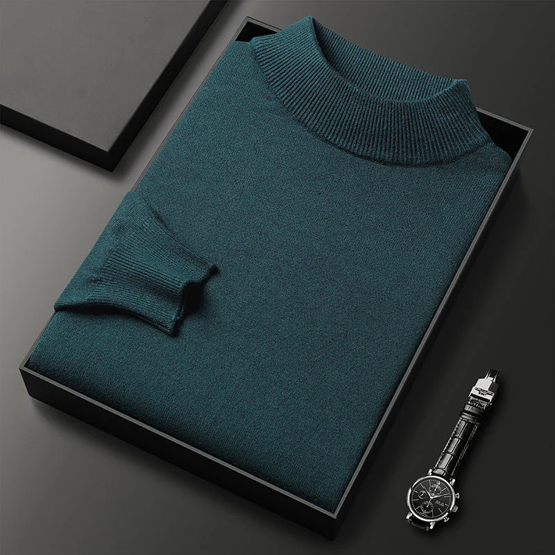 Men's Turtleneck Sweater – Knitted – Regular Fit – Ribbed Trims – Long Sleeves - Image 14