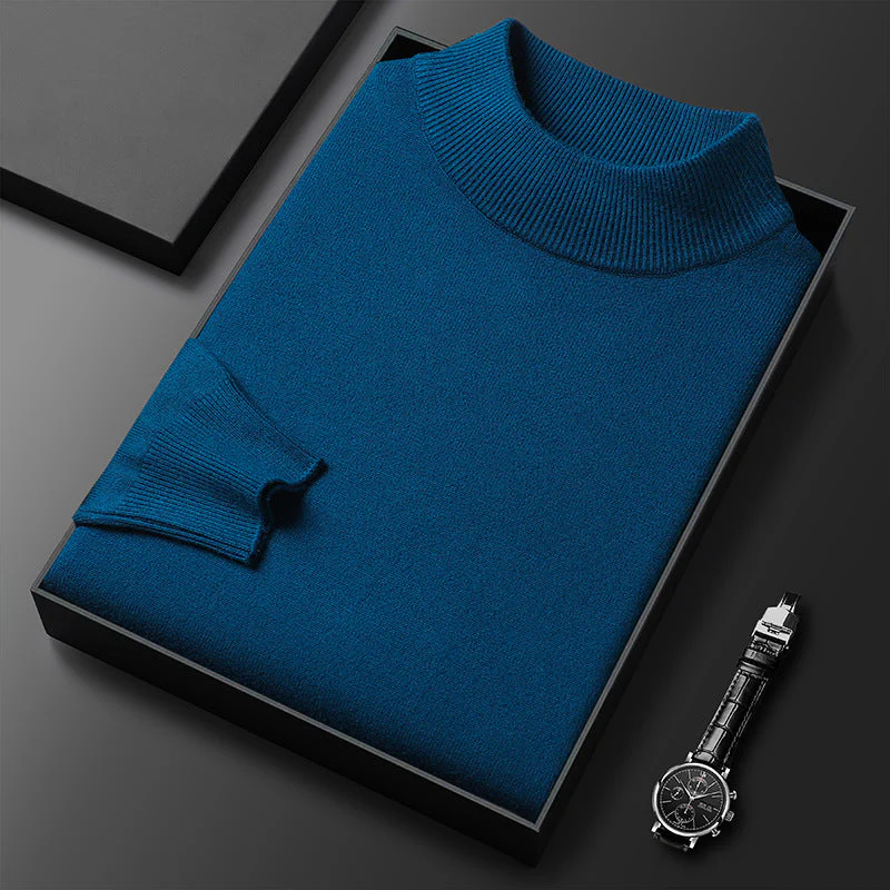 Men's Turtleneck Sweater – Knitted – Regular Fit – Ribbed Trims – Long Sleeves - Image 15