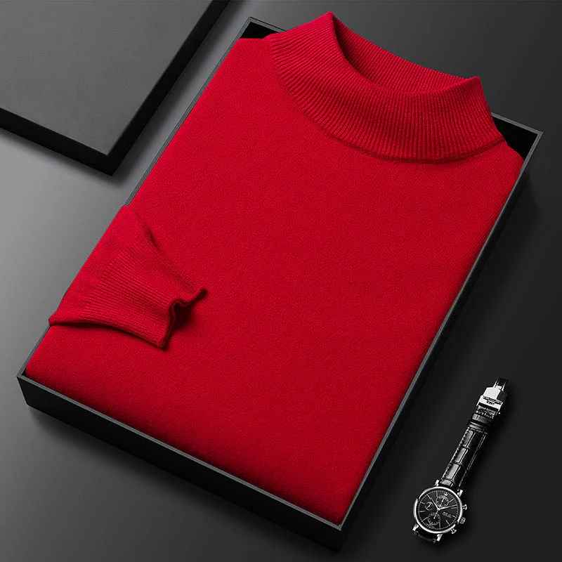 Men's Turtleneck Sweater – Knitted – Regular Fit – Ribbed Trims – Long Sleeves - Image 16