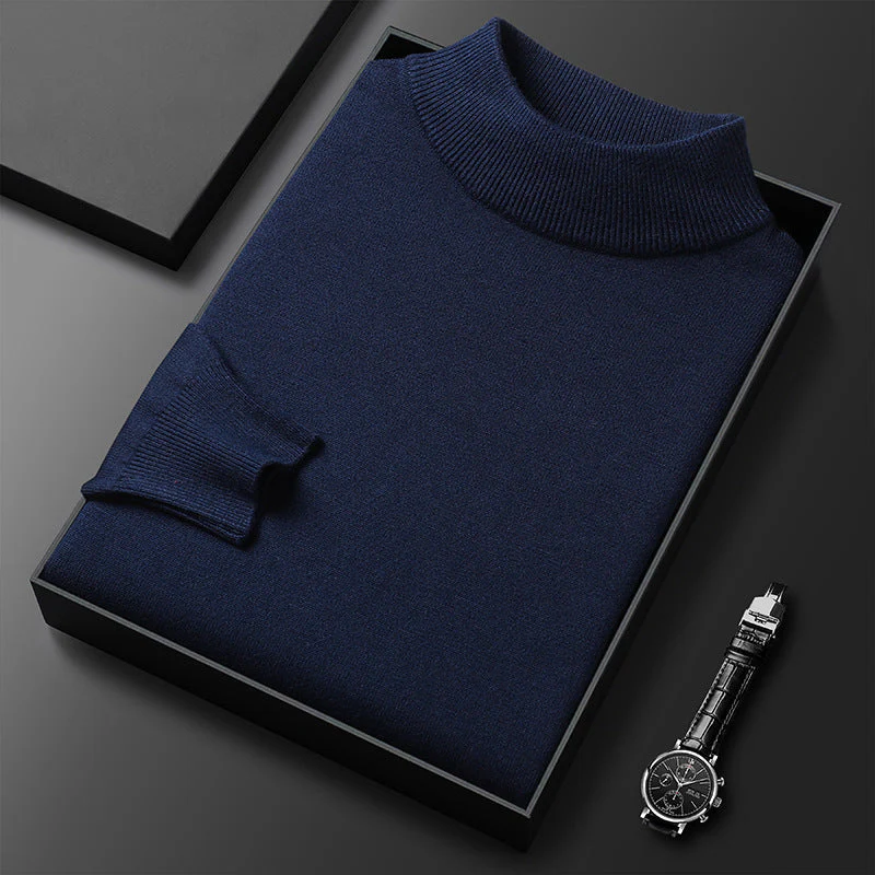 Men's Turtleneck Sweater – Knitted – Regular Fit – Ribbed Trims – Long Sleeves - Image 17