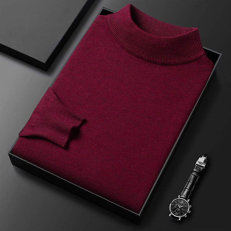 Men's Turtleneck Sweater – Knitted – Regular Fit – Ribbed Trims – Long Sleeves - Image 18