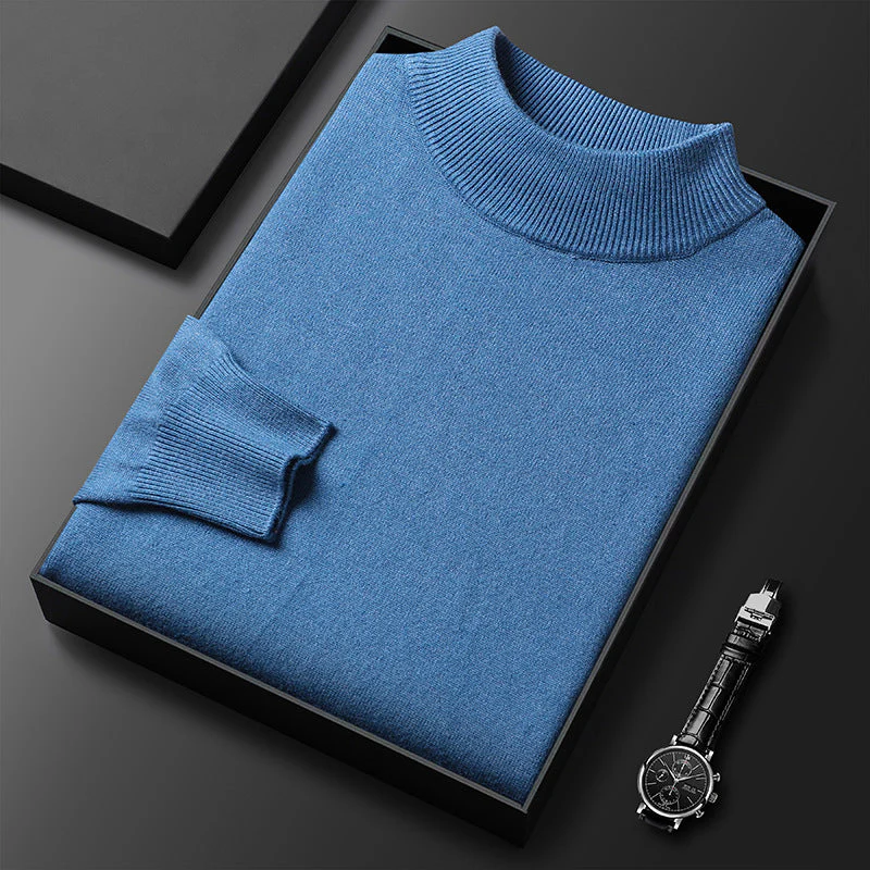 Men's Turtleneck Sweater – Knitted – Regular Fit – Ribbed Trims – Long Sleeves - Image 2