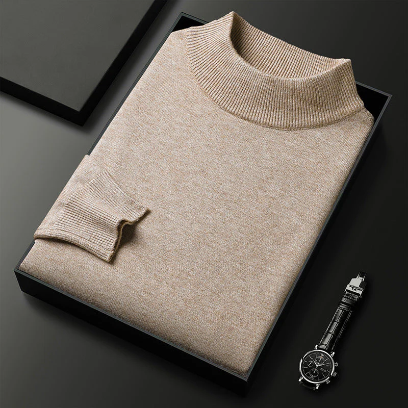 Men's Turtleneck Sweater – Knitted – Regular Fit – Ribbed Trims – Long Sleeves - Image 3