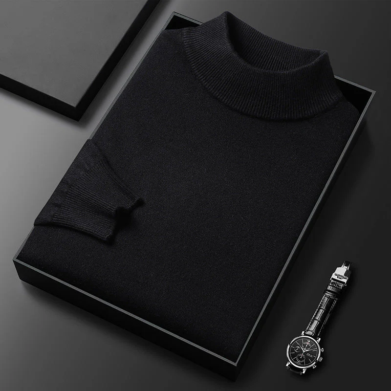 Men's Turtleneck Sweater – Knitted – Regular Fit – Ribbed Trims – Long Sleeves - Image 8
