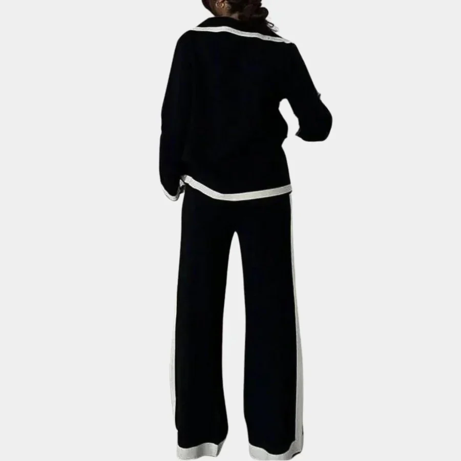 Women's Blazer - Knitted Double-Breasted - Tailored Fit - Contrasting Finish - Image 4