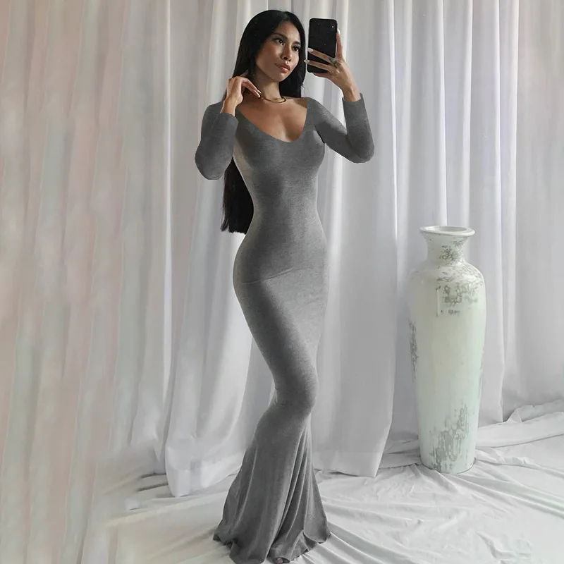Ladies Evening Dress – Fitted – Straight Neckline – Long Dress – Elegant Fit - Image 10