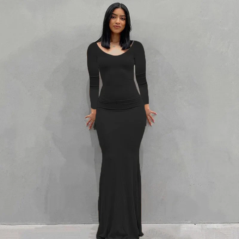 Ladies Evening Dress – Fitted – Straight Neckline – Long Dress – Elegant Fit - Image 12