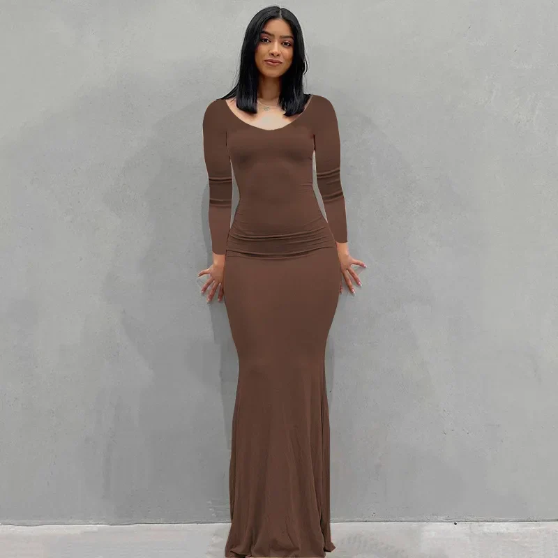 Ladies Evening Dress – Fitted – Straight Neckline – Long Dress – Elegant Fit - Image 15