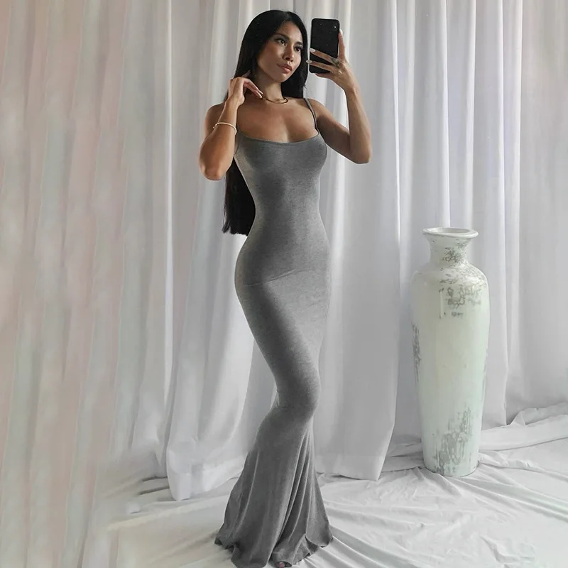 Ladies Evening Dress – Fitted – Straight Neckline – Long Dress – Elegant Fit - Image 2